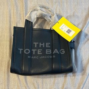 Marc Jacobs the Tote Bag Leather Sea Blue Size Mini